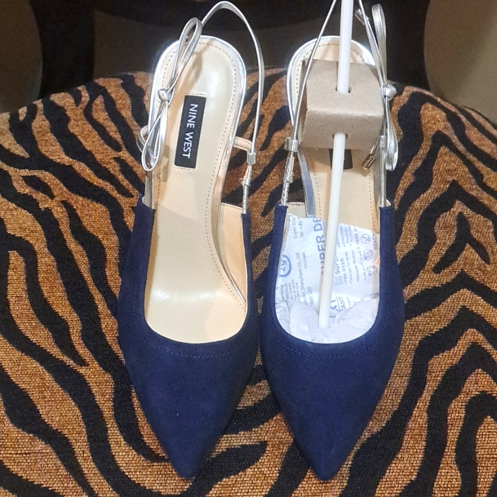 Ninewest Sling back suede heels